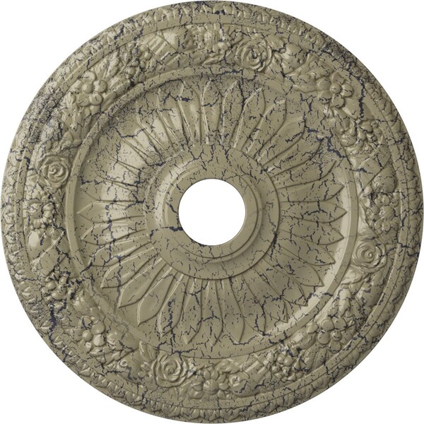 Ekena Millwork Bellona Medallion (Canopies up to 3 5/8"), 23 5/8"OD x 3 5/8"ID x 1 1/8"P, Castle Stone Crackle CM23BECSC - main
